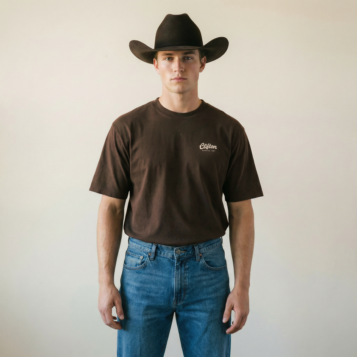 Clifton Logo Tee Faded Brown