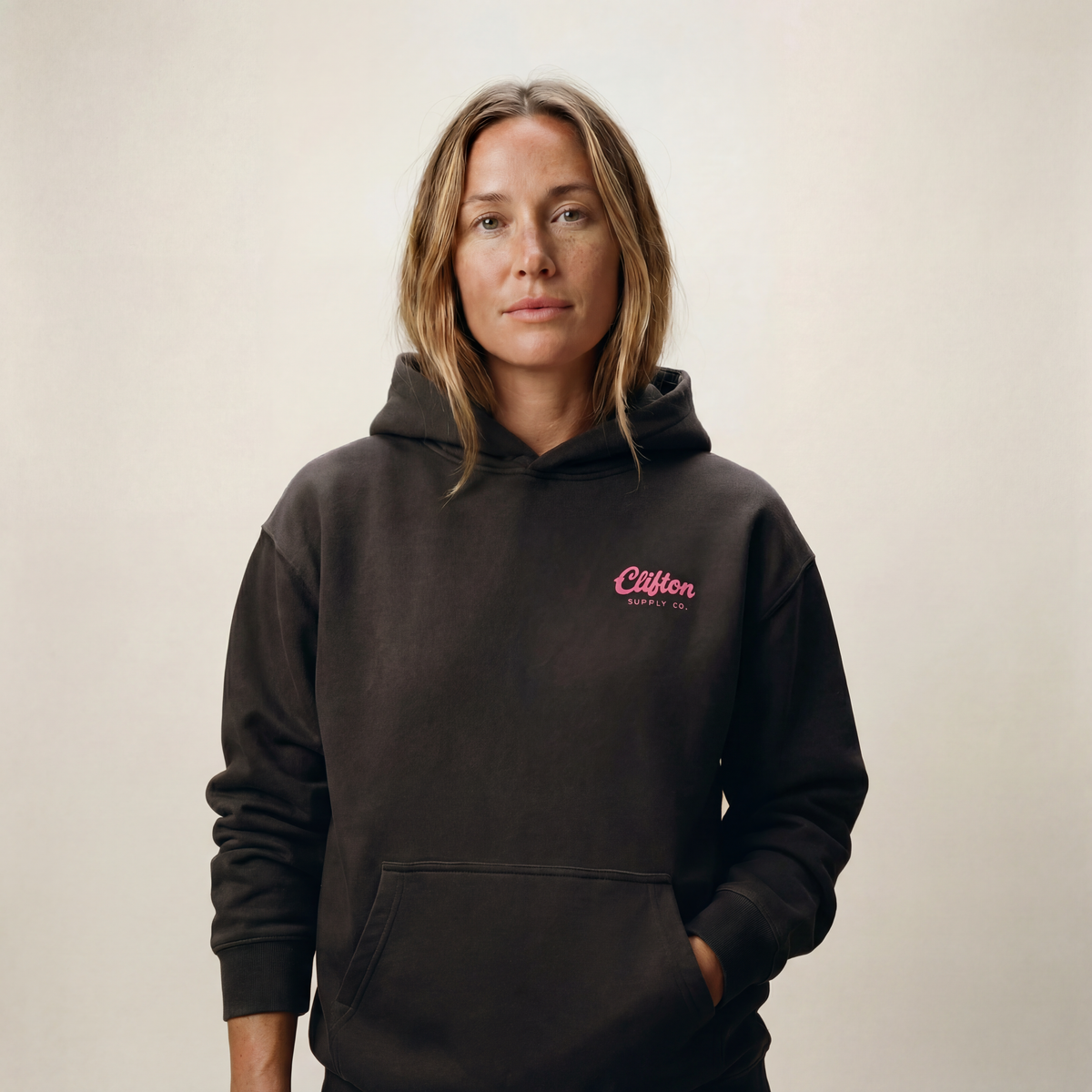 Women's Clifton Logo Hoodie Faded Black