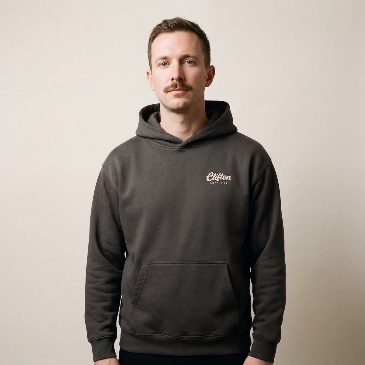 Clifton Logo Hoodie Faded Black