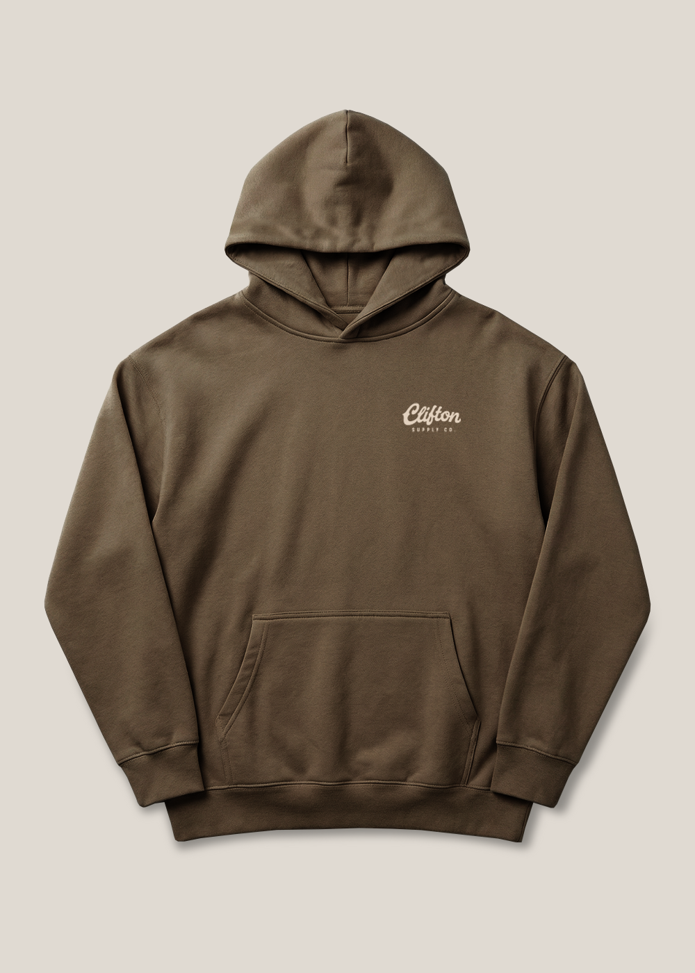 Clifton Logo Hoodie Faded Brown