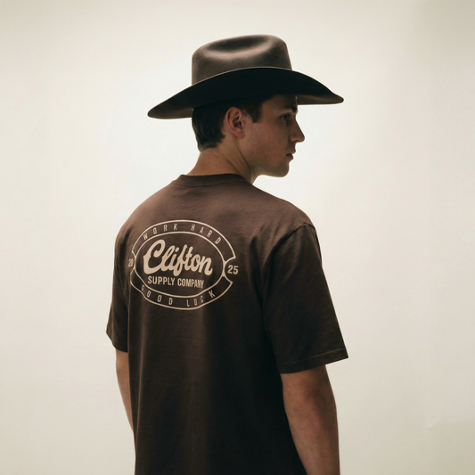 Clifton Logo Tee Faded Brown