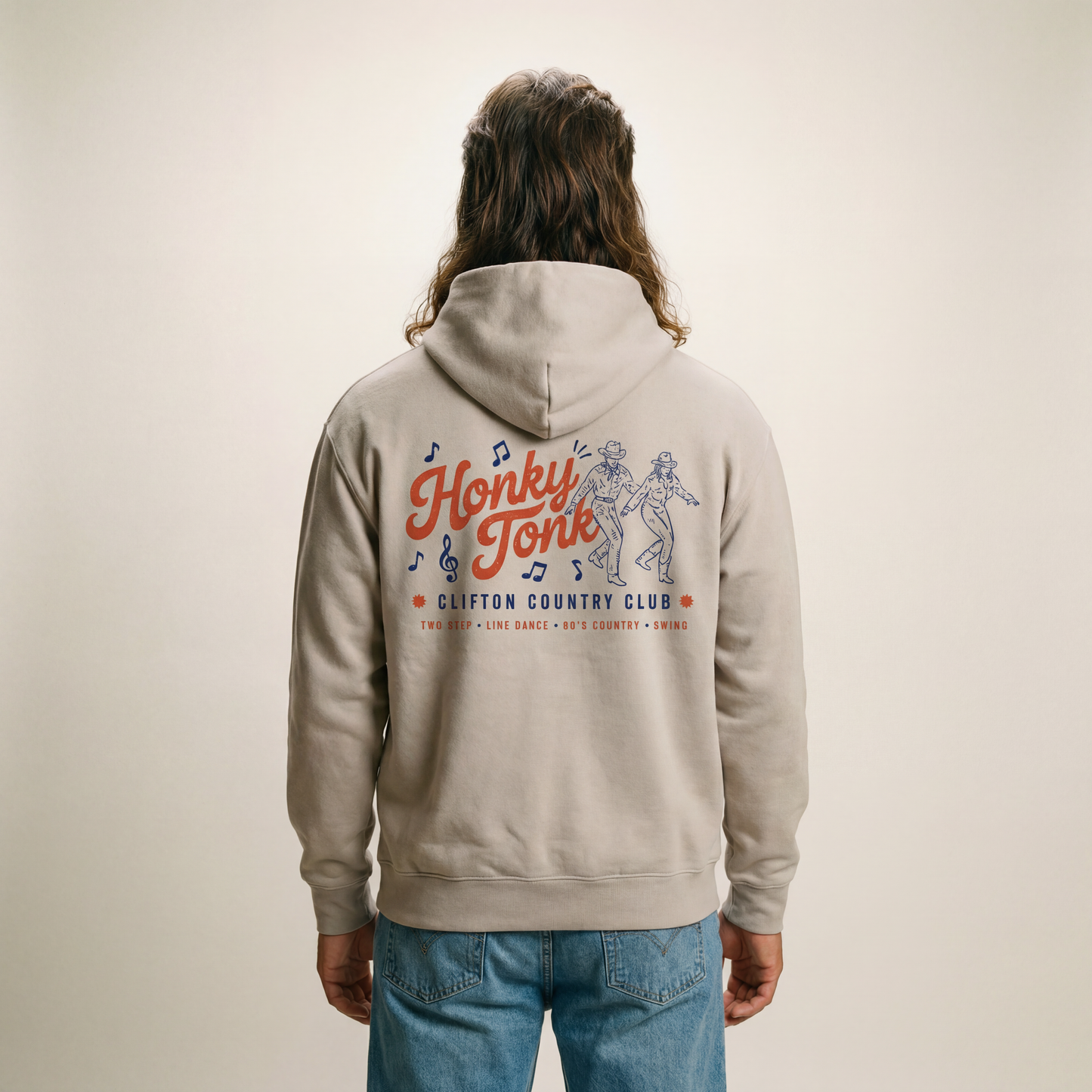 Honky Tonk Hoodie Faded Bone