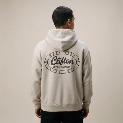 Clifton Logo Hoodie Faded Bone