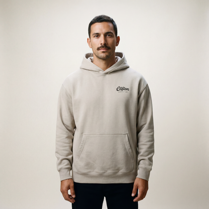 Clifton Logo Hoodie Faded Bone