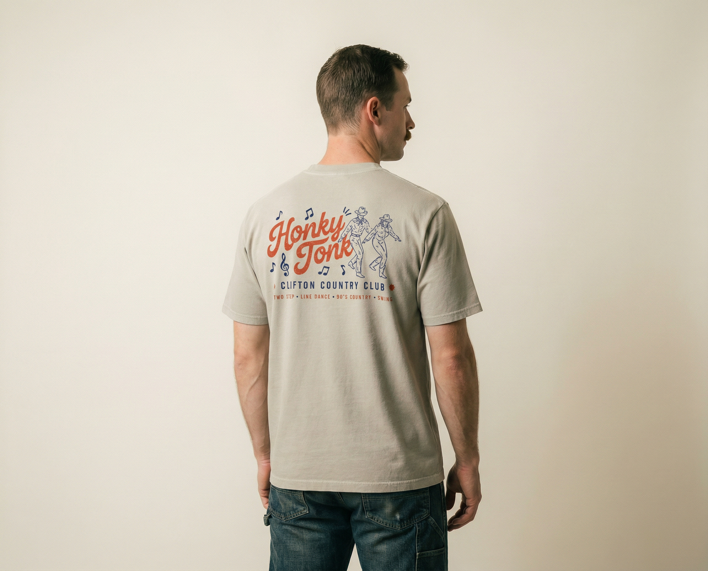 Honky Tonk Tee Faded Bone