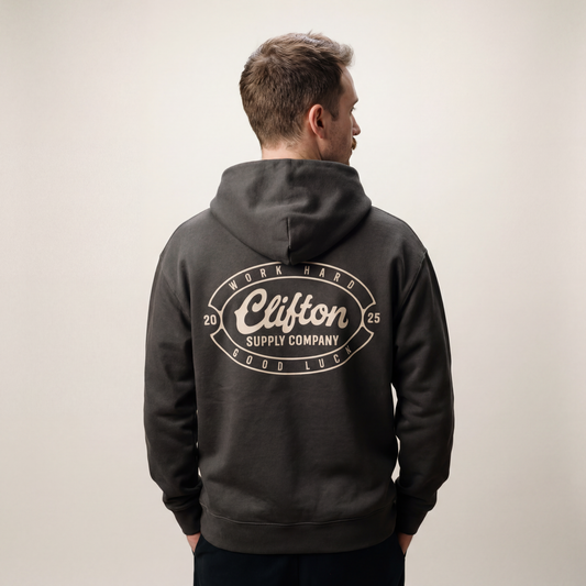 Clifton Logo Hoodie Faded Black