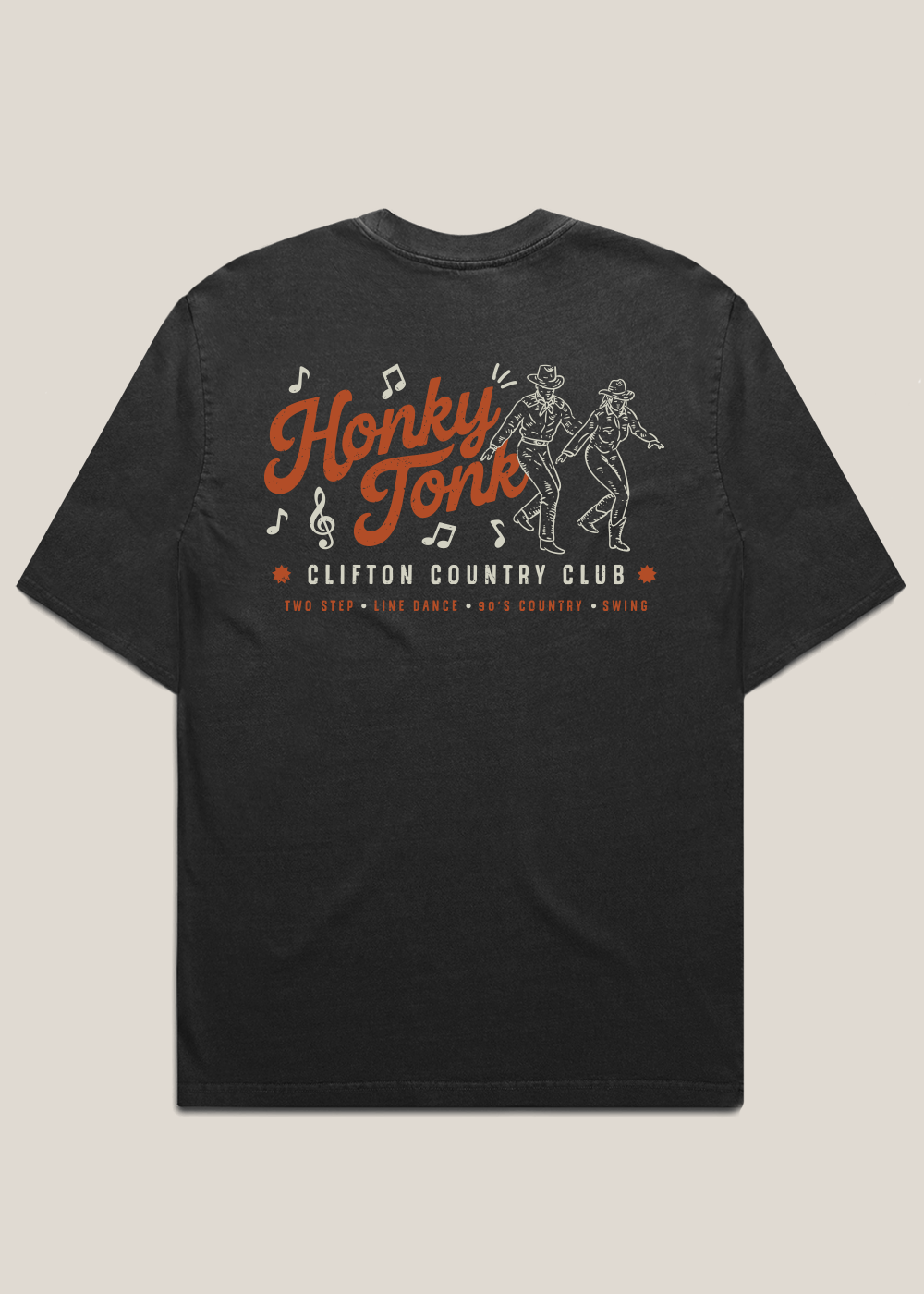 Honky Tonk Tee Faded Black