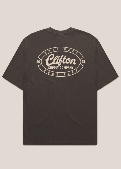Clifton Logo Tee Faded Brown