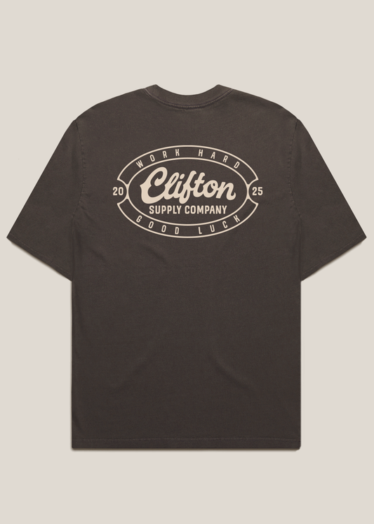 Clifton Logo Tee Faded Brown