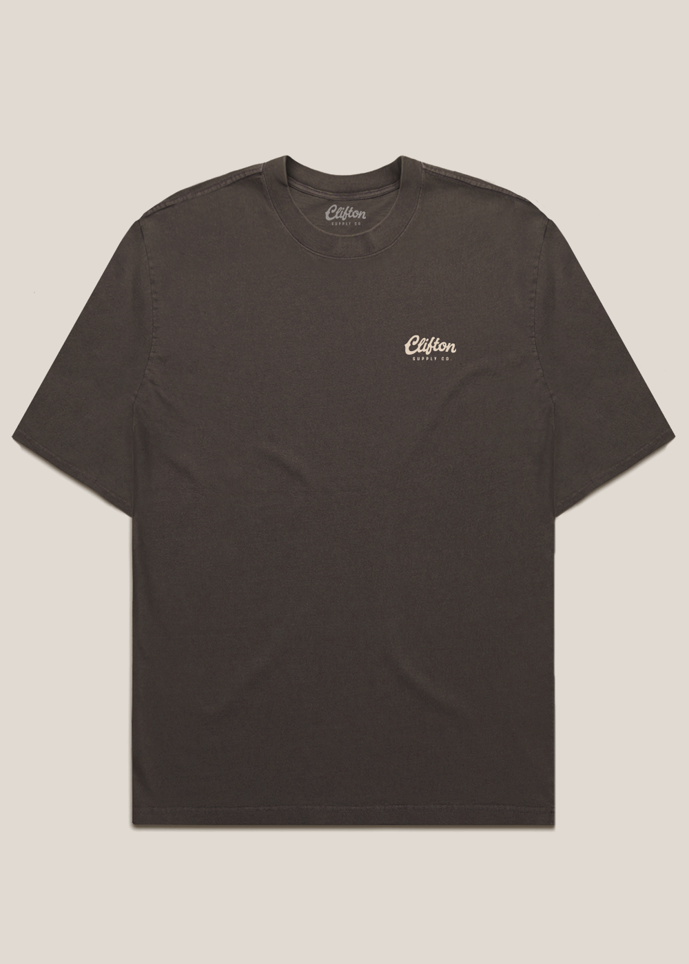 Clifton Logo Tee Faded Brown