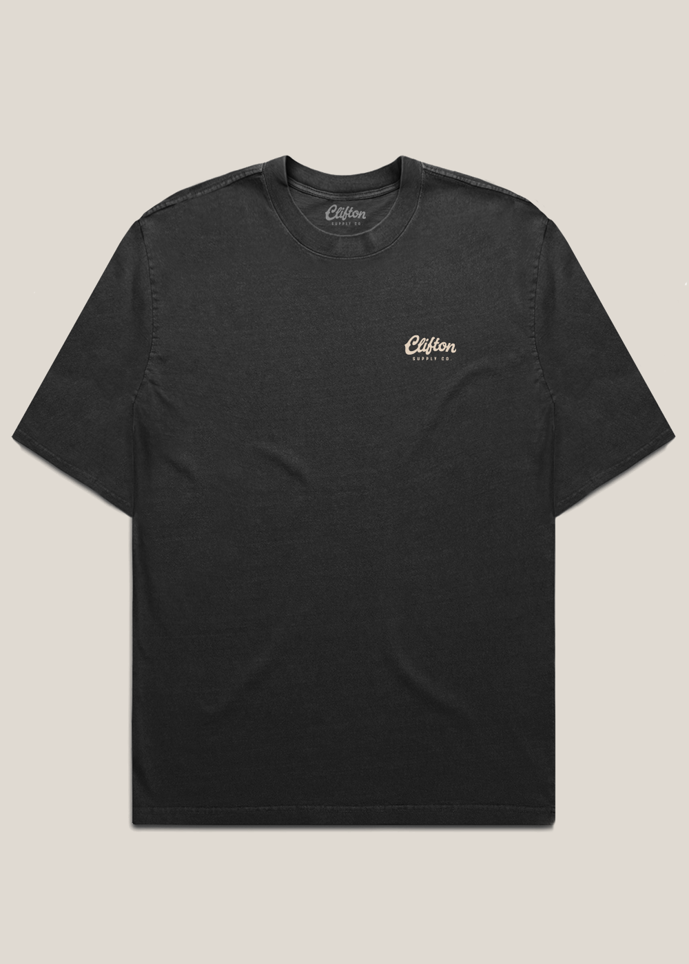Clifton Logo Tee Faded Black