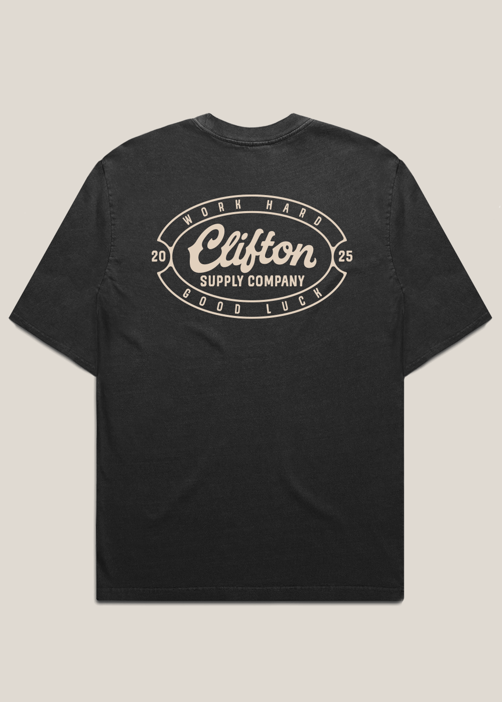 Clifton Logo Tee Faded Black