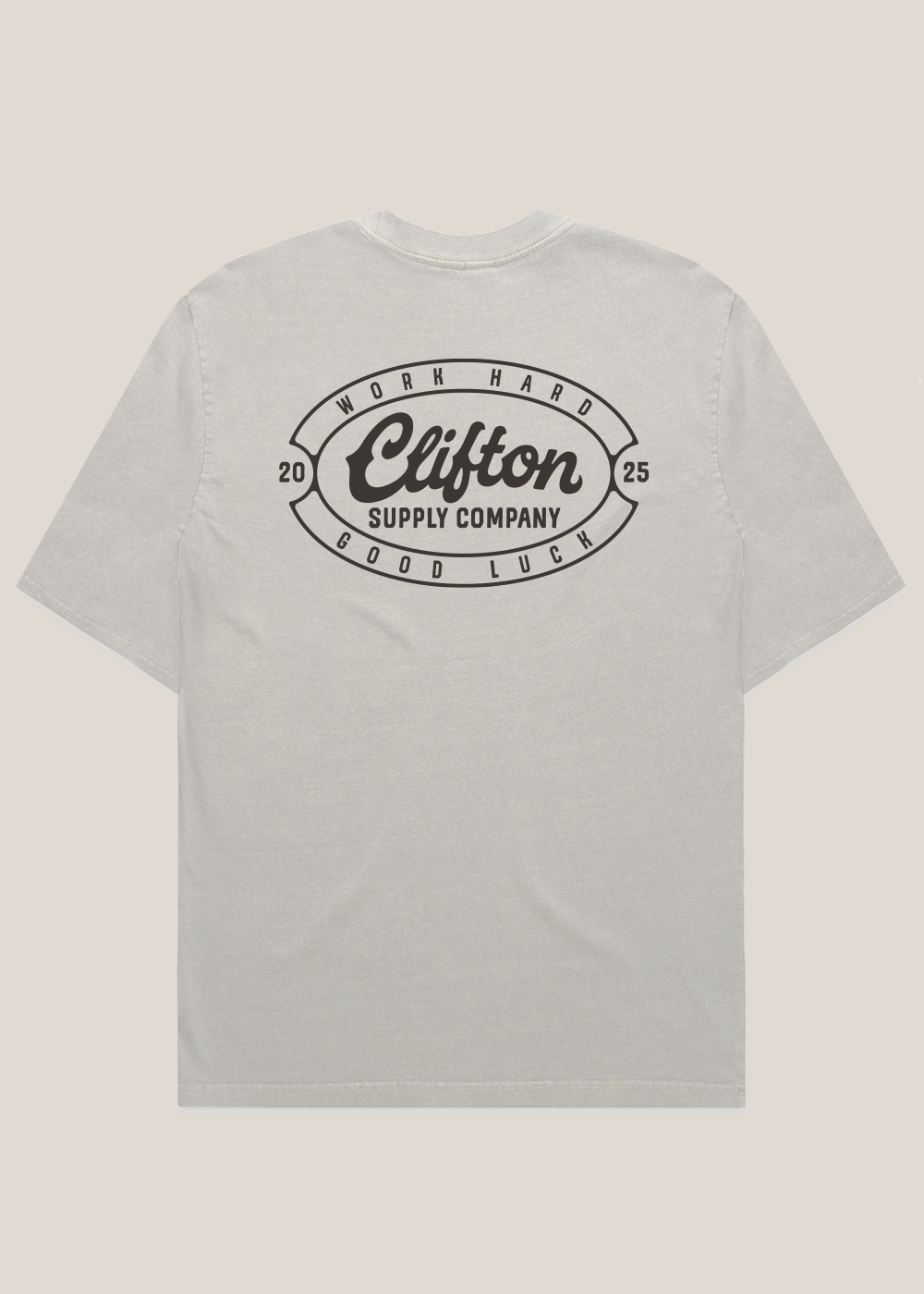 Clifton Logo Tee Faded Bone