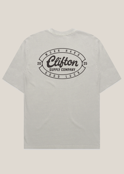 Clifton Logo Tee Faded Bone