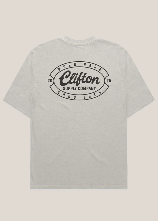 Clifton Logo Tee Faded Bone