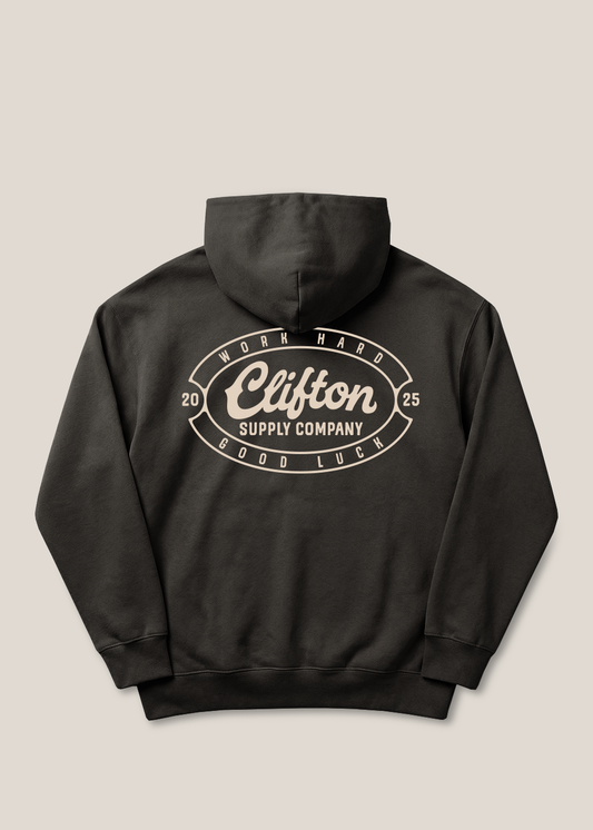 Clifton Logo Hoodie Faded Black