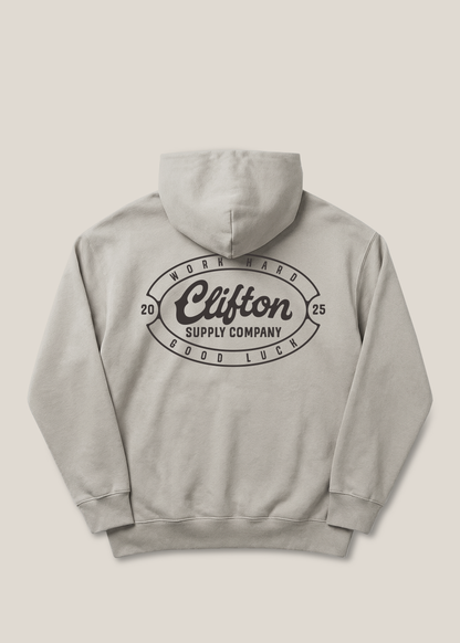 Clifton Logo Hoodie Faded Bone
