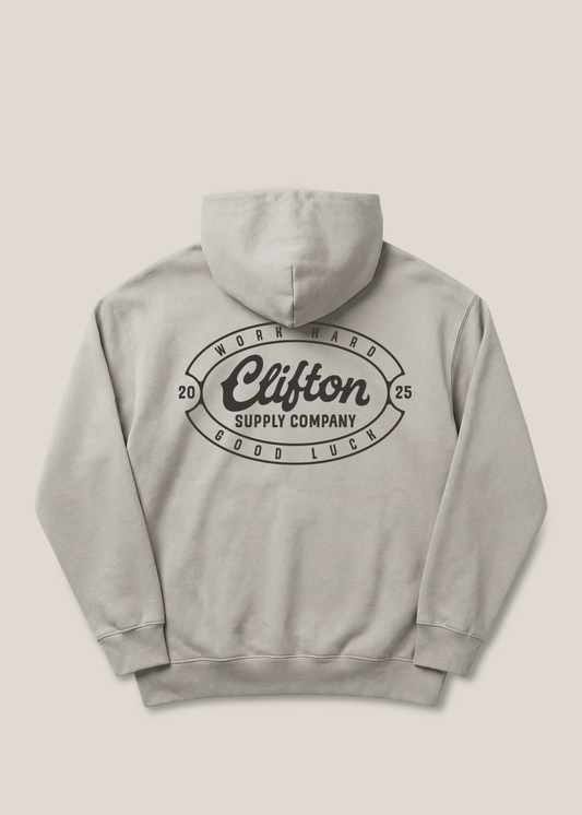 Clifton Logo Hoodie Faded Bone