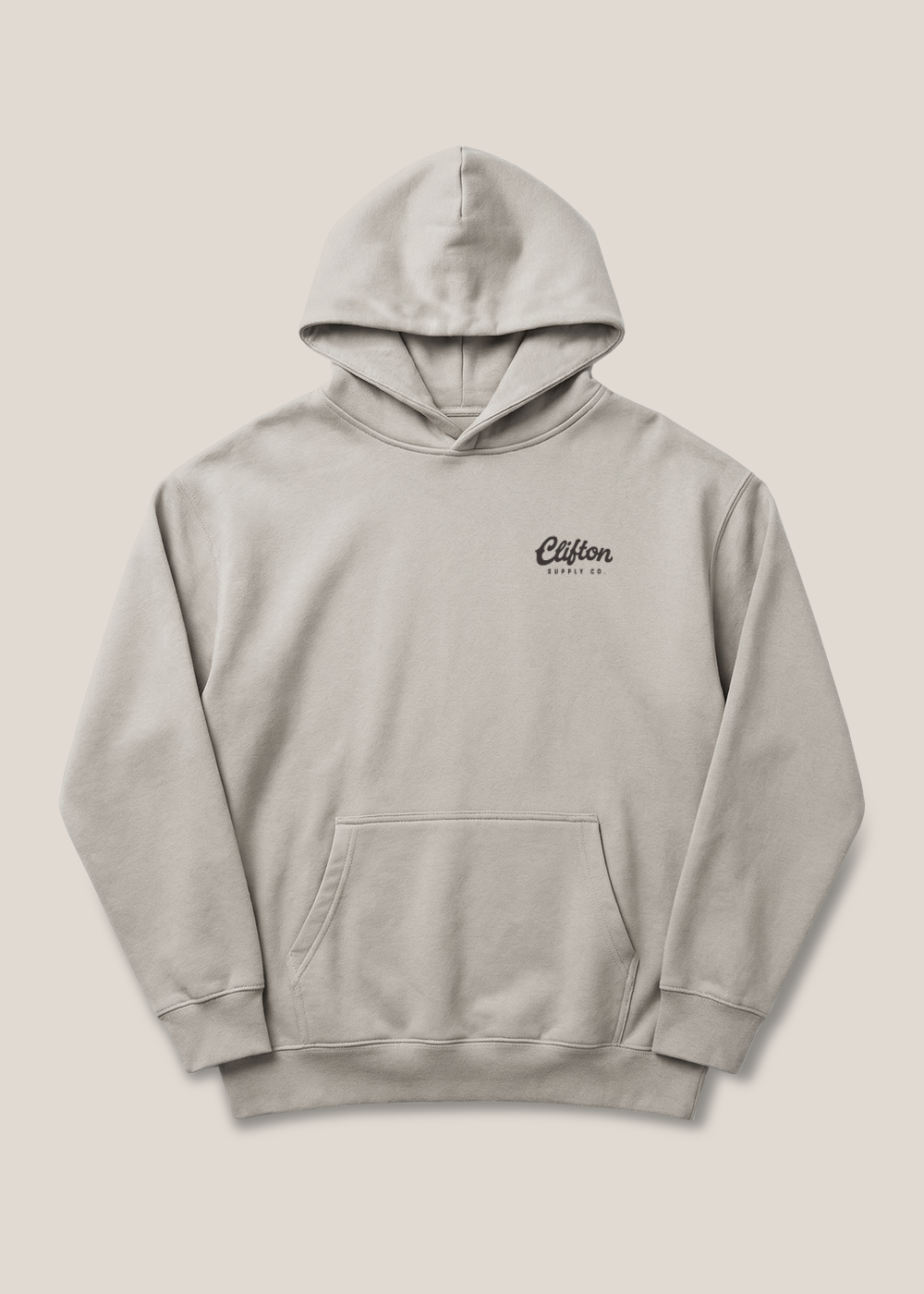 Clifton Logo Hoodie Faded Bone