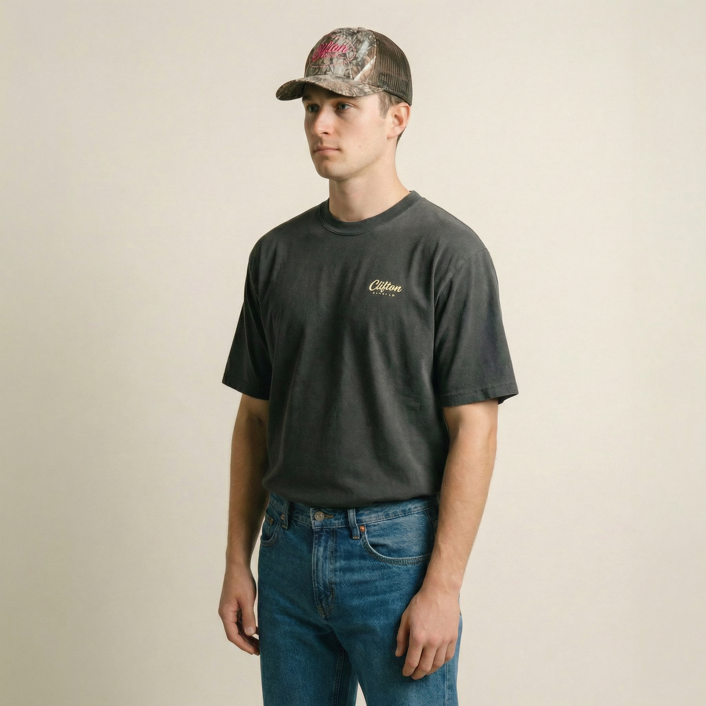 Clifton Logo Tee Faded Black