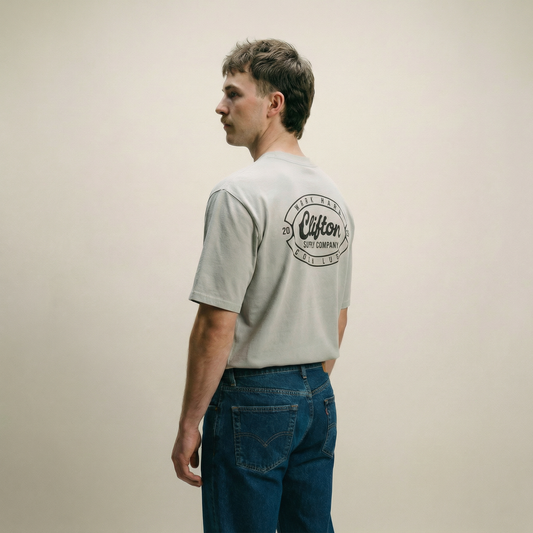 Clifton Logo Tee Faded Bone