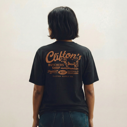 Butcher Shop Tee Faded Black